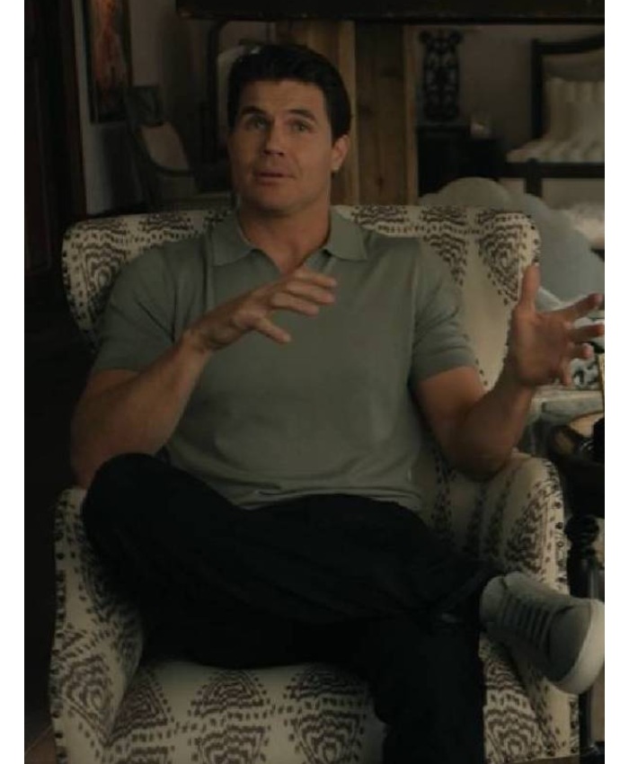 Robbie Amell TV Series Upload Nathan Brown Grey Polo Shirt