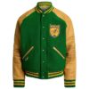 Vintage Wool and Leather GreenBrown Letterman Jacket - Unisex
