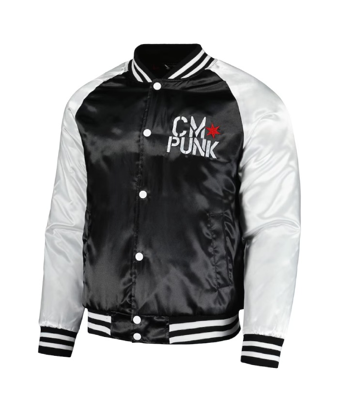 WWE CM Punk Black Bomber Jacket