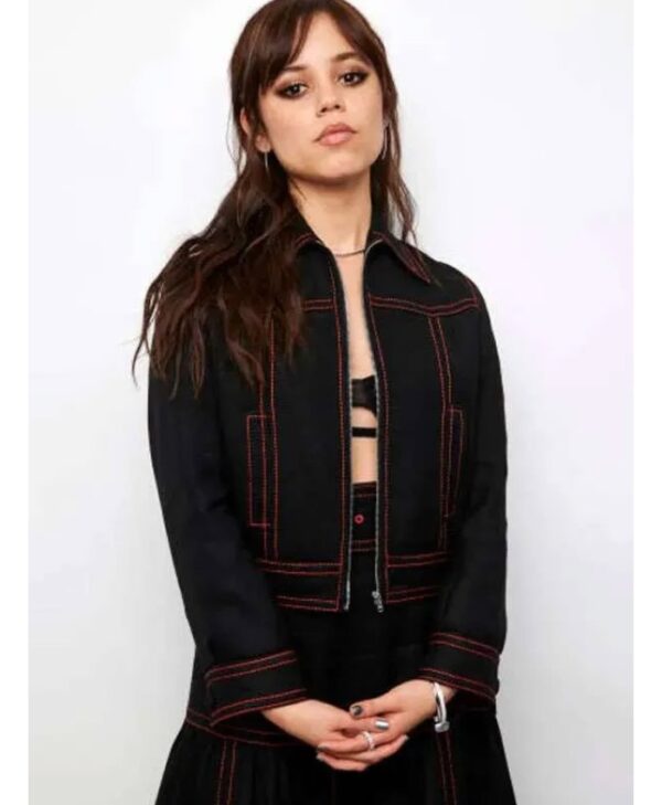 Goody Addams TV-Series Wednesday 2025 Jenna Ortega Black Cotton Jacket