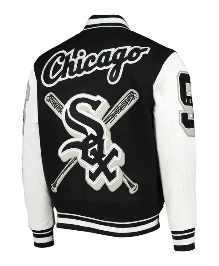 Unisex - White Sox Black And White Letterman Varsity Jacket