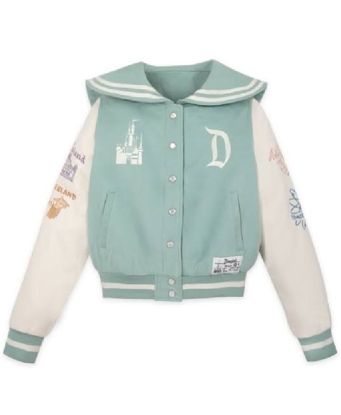 Disneyland Mint Green Varsity Jacket For Womens