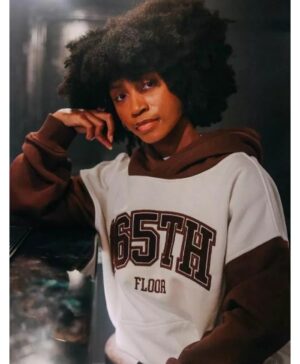 165th Floor Brown and White Fleece Hoodie