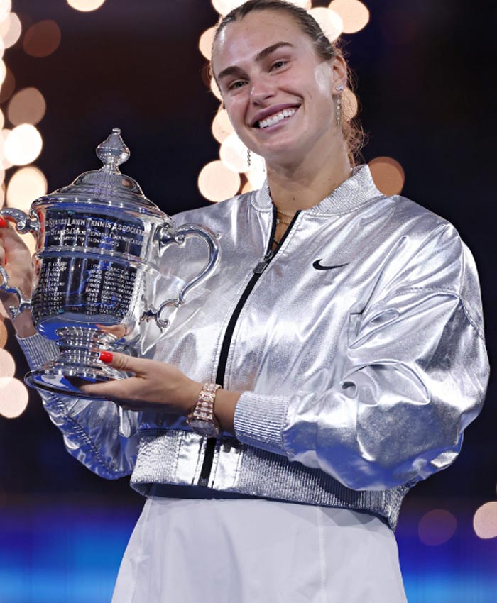 2025 US Open Aryna Sabalenka Silver Jacket