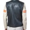 24H Le Mans Karl Ecru Black Leather Unisex Jacket But Now