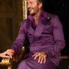 David Beckham Purple Suit