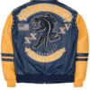 35th Division Pelle Pelle Panther Blue and Yellow Leather Jacket