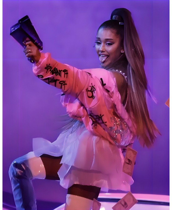 Ariana Grande 7 Rings Pink Puffer Jacket Get NOw