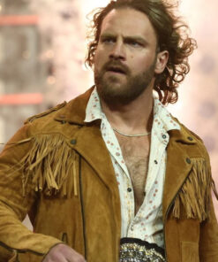 Buy AEW x NJPW Hangman Adam Page Suede Leather Fringe Jacket