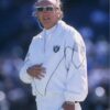 1994-95 Oakland Raiders Al Davis Full-Zip Satin White Jacket