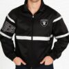 Al Davis Las Vegas Raiders Zip-Up black Satin Jacket