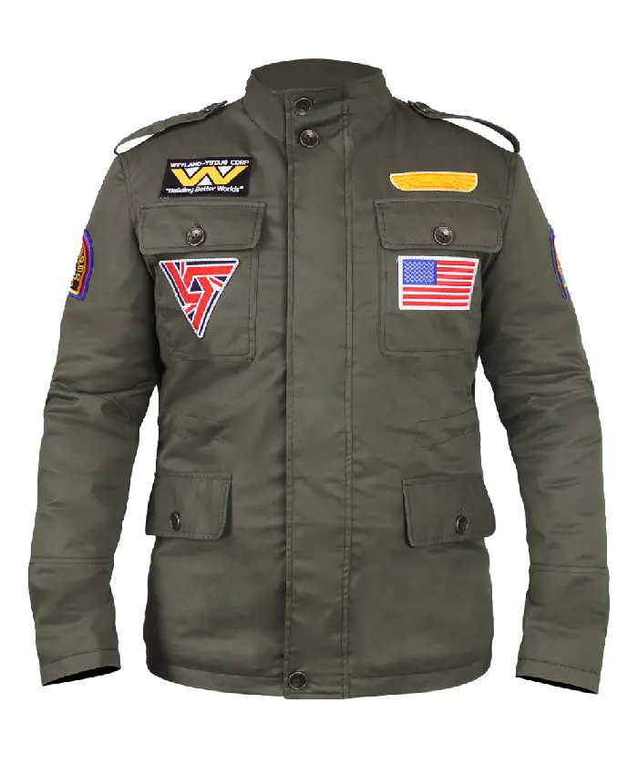 Shop Aliens Ripley Nostromo Green Cotton Jacket For Men and Women
