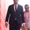 American Footballer Travis Kelce Blue Suit