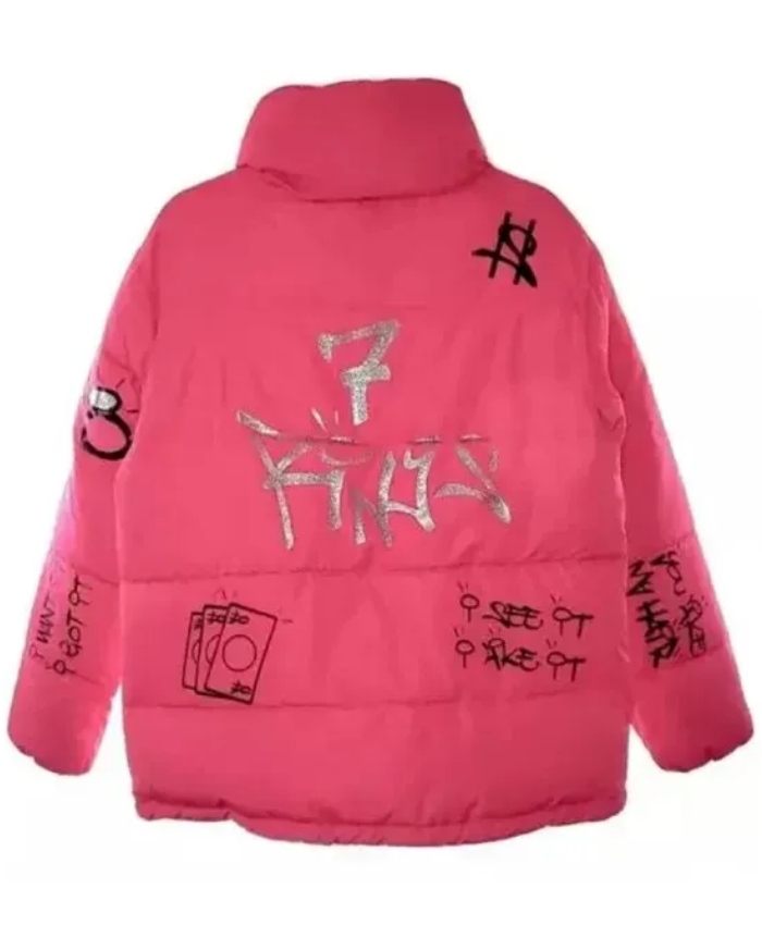 Ariana Grande 7 Rings Pink Puffer Jacket