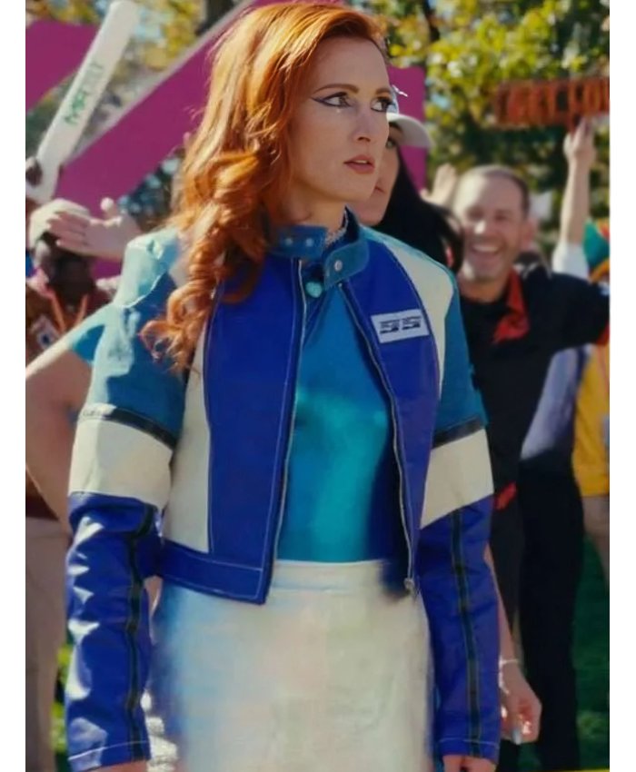 Happy Gilmore 2 Becky Lynch MoÂto Racer Blue Leather Jacket