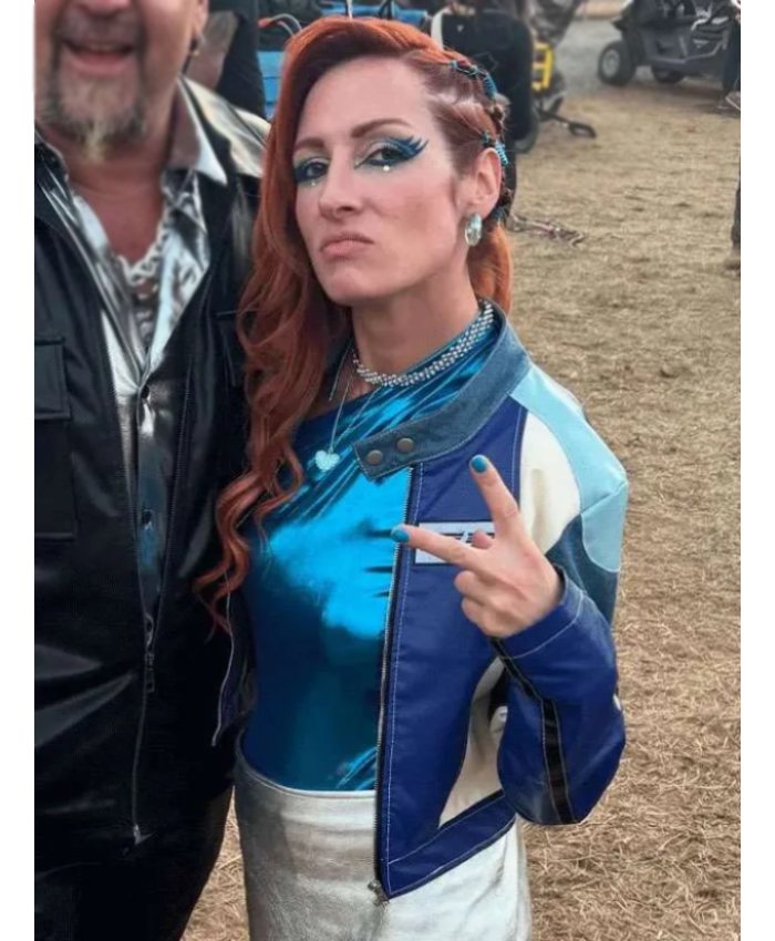 Becky Lynch Happy Gilmore 2 Leather Jacket closeup