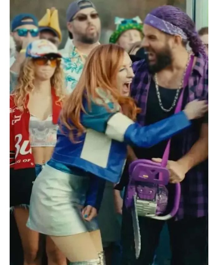 Becky Lynch Happy Gilmore 2 Leather Blue Jacket