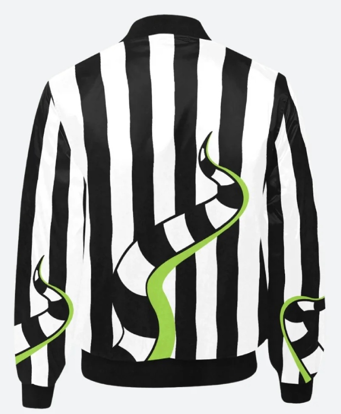 Beetlejuice and Sandworm Black and White Bomber Jacket