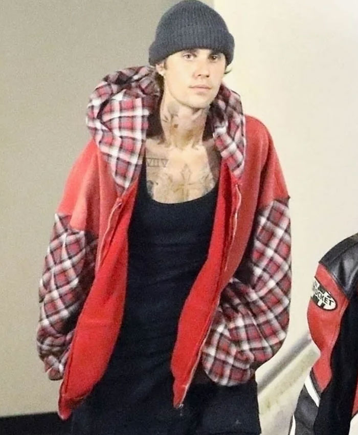 Billie Eilish Concert Justin Bieber Red Jacket