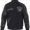 Shop Las Vegas Raiders Full Zip Black Varsity Jacket