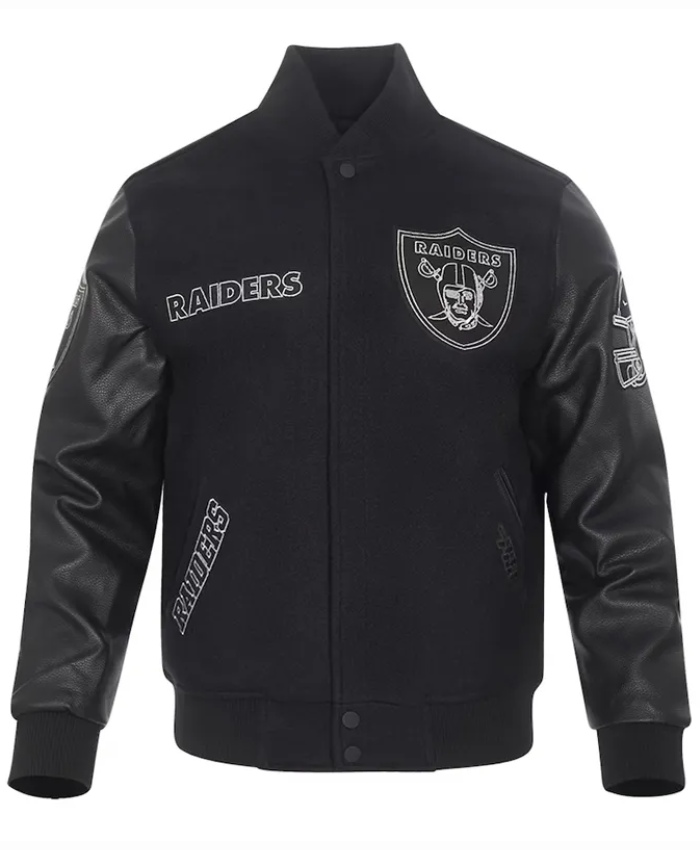 Shop Las Vegas Raiders Full Zip Black Varsity Jacket