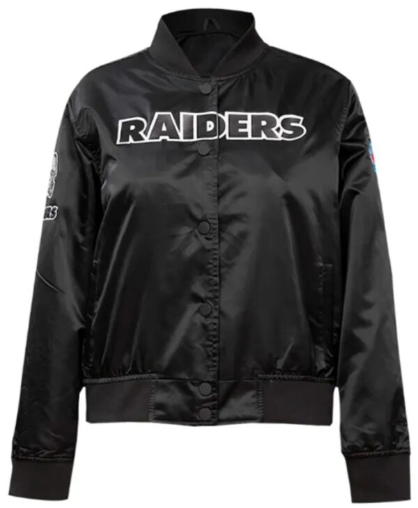 Classic Las Vegas Raiders Black Satin Jacket