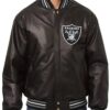 Las Vegas Raiders Varsity Black Leather Jacket