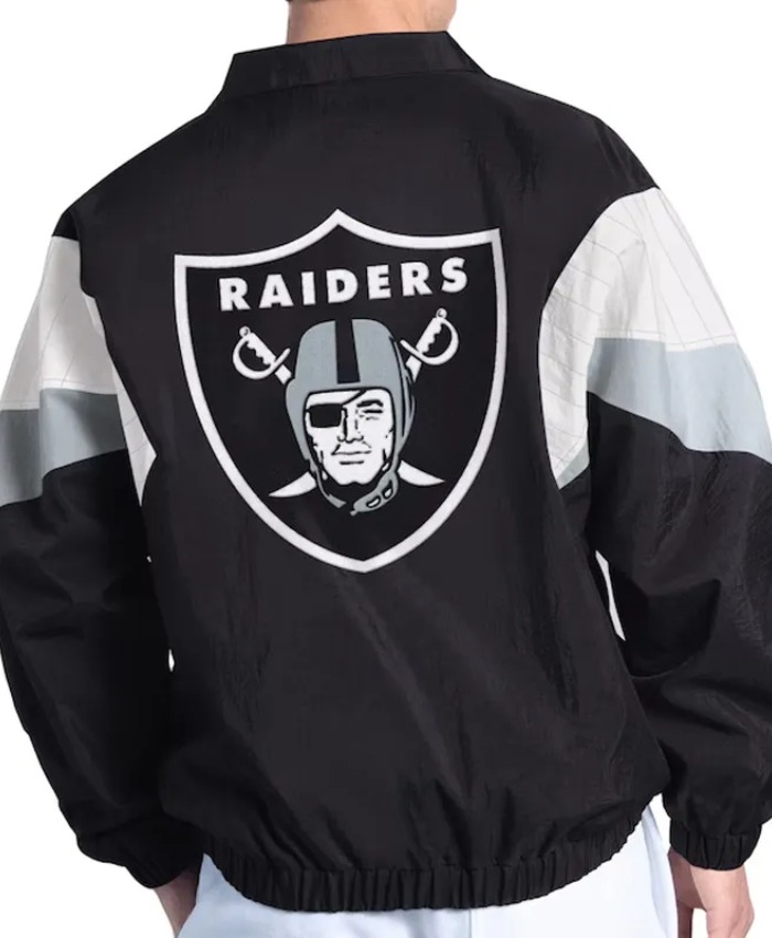 Alternative view of Las Vegas Raiders Yard Line Black Full-Zip Jacket