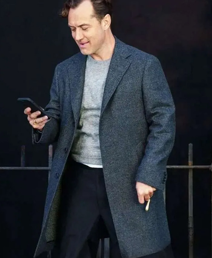 Black Rabbit Jude Law Grey Wool Coat