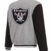 Las Vegas Raiders Black and Gray Wool Varsity Jacket