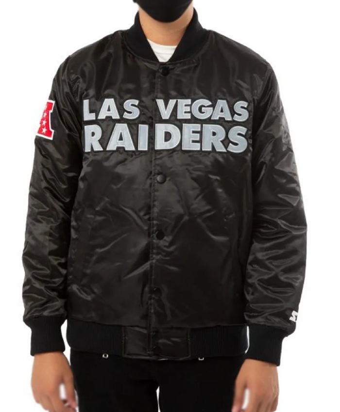 Raiders Las Vegas Back Shield Satin Jacket