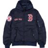 Boston Red Sox Historic L-2B Blue Hooded Bomber Jacket