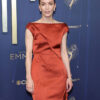 Britt Lower Emmy Awards 2025 Emmy Awards Orange Satin Gown