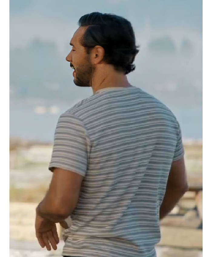 Michael Rady TV Film Catch of the Day 2025 Cam Striped T-Shirt