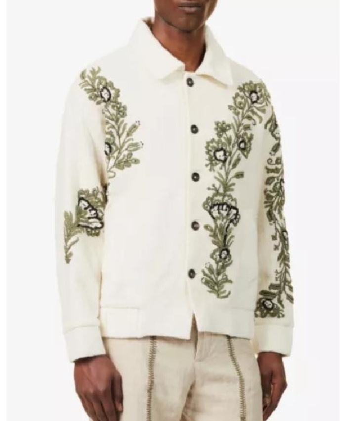 Paul C Brunson TV Series Celebs Go Dating S14 Floral and Vine Embroidered Jacket