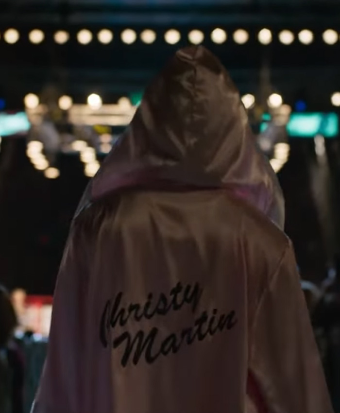 Christy Martin Sydney Sweeney Pink Satin Robe