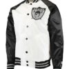 Las Vegas Raiders Clean Up Throwback White and Black Jacket