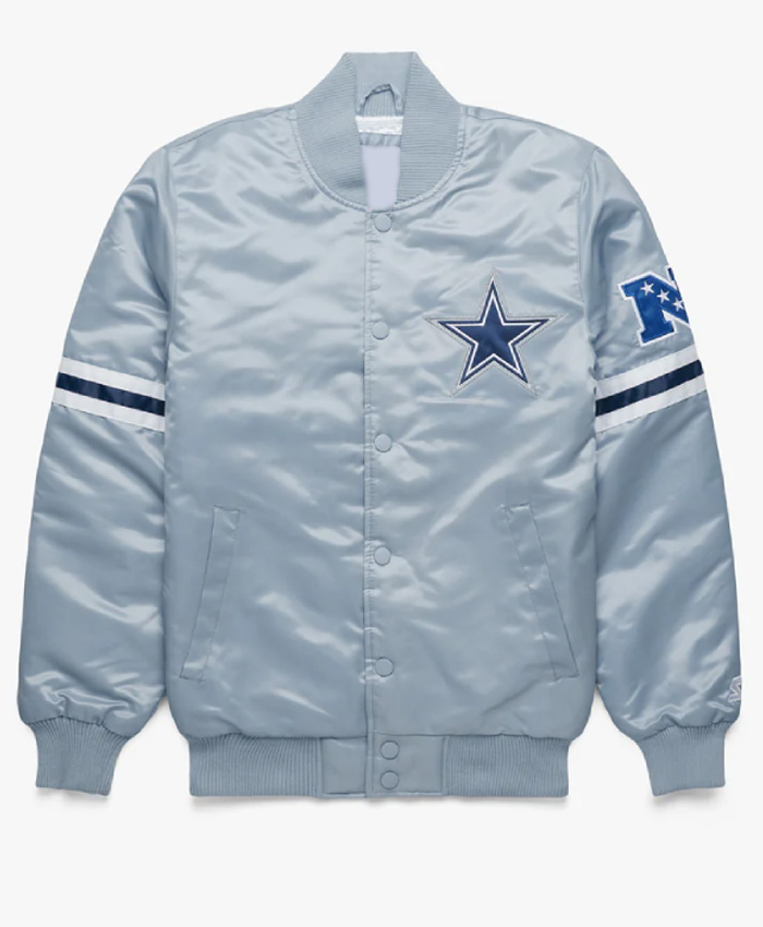 Cowboys Grey Satin Starter Jacket