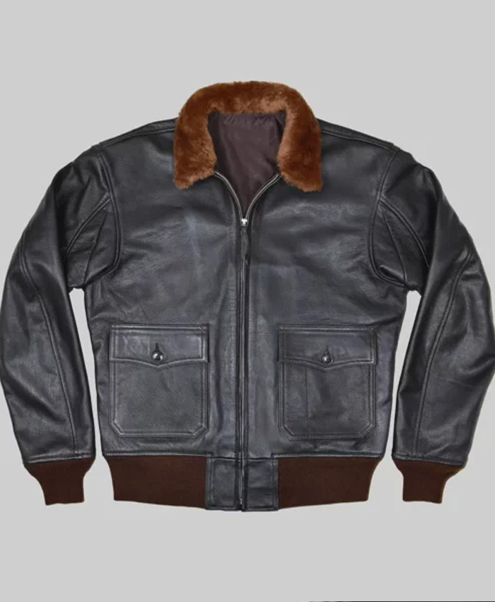 David Beckham Brown G-1 Leather Bomber Jacket