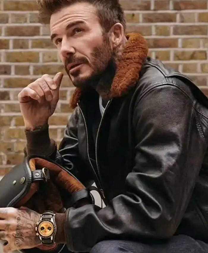 David Beckham Brown G-1 Leather Jacket