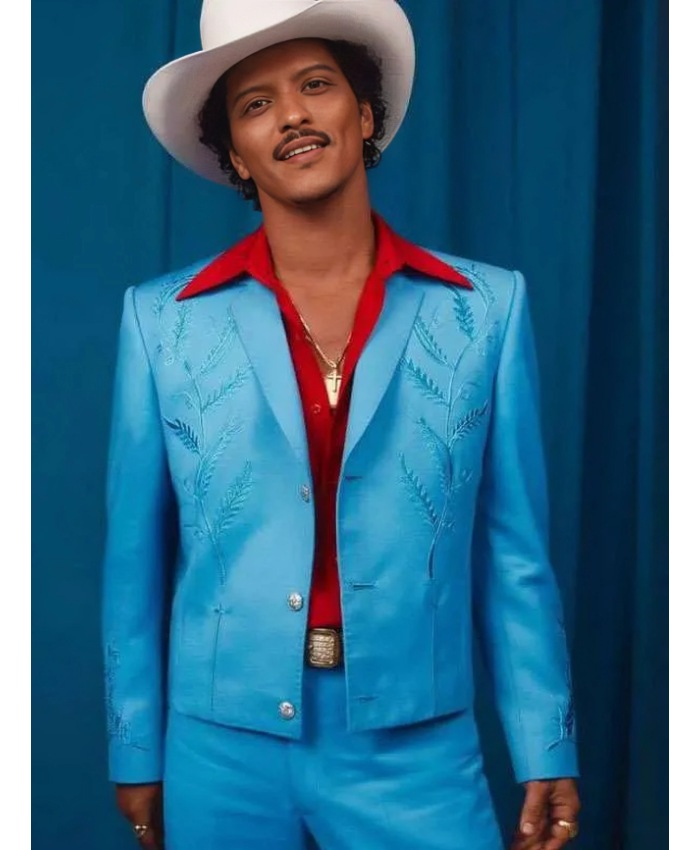 Song Die with a Smile 2024 Bruno Mars Blue Suit