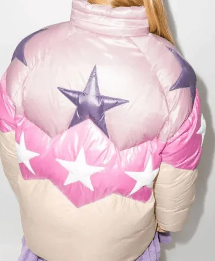 Dua Lipa Multicolor Star Puffer Jacket