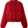 Dua Lipa Red Bomber Puffer Jacket