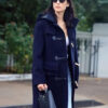 East London Street Alexa Chung Blue Wool Duffle Coat