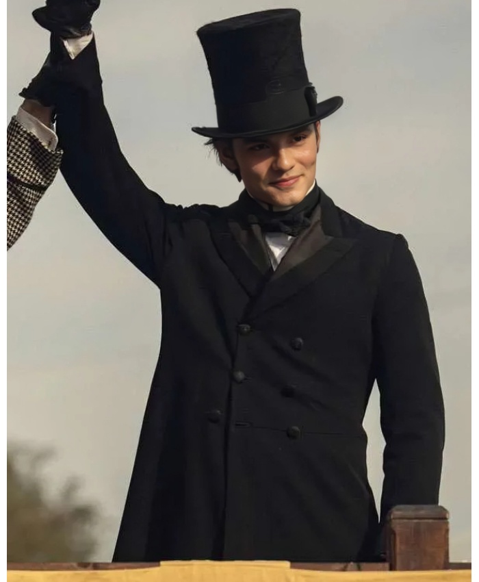 Louis Partridge House of Guinness Black Coat