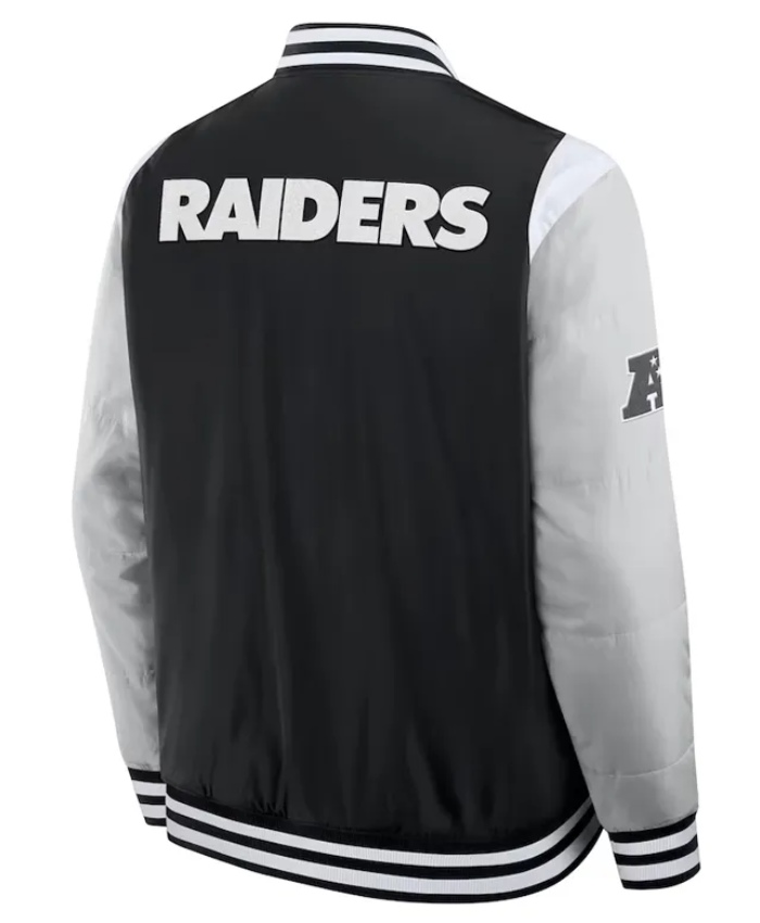 Las Vegas Raiders Elements Elite Varsity Black Full-Snap Jacket