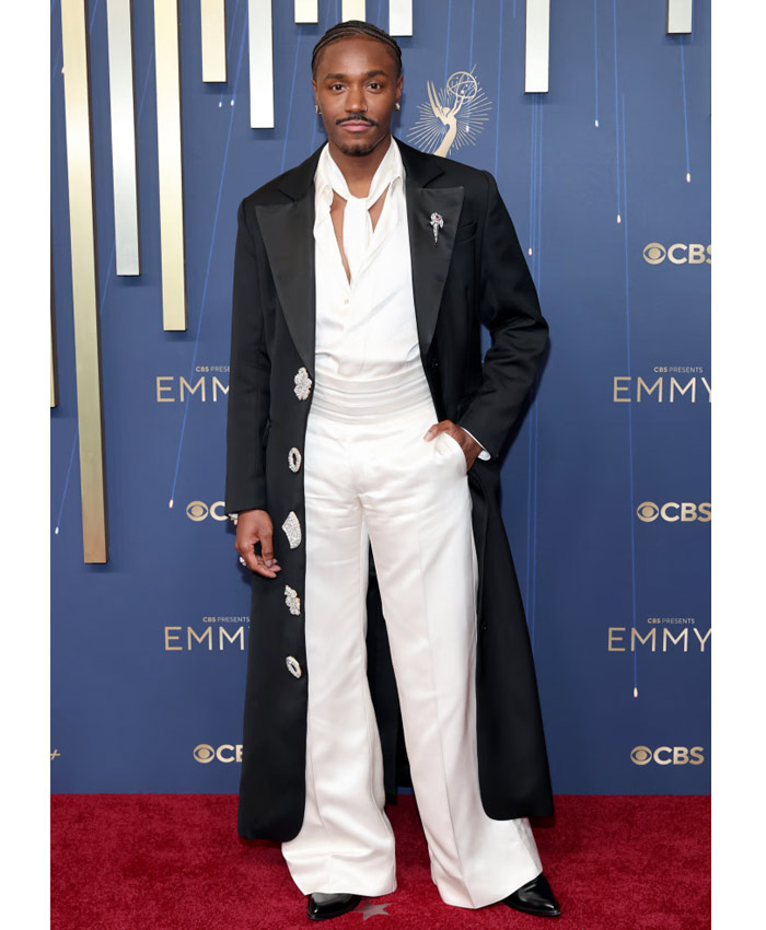 Emmy Awards Dewayne Perkins Black Coat
