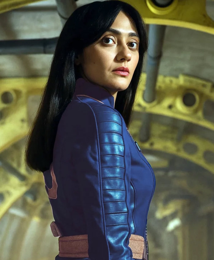 Fallout S02 Ella Purnell Blue Leather Costume Jacket