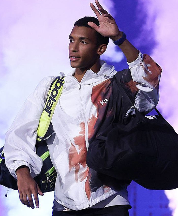 Felix Auger-Aliassime 2025 US Open Y-3 White Hooded Jacket