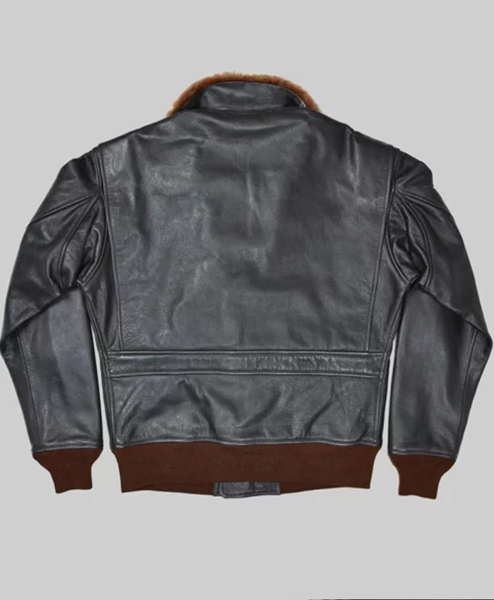 Footballer David Beckham Brown Leather Bomber Jacket